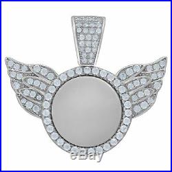925 Silver Angel Wings Picture Frame Memory Pendant