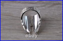 925 Sterling Silver Very Large and Heavy Angel Wings Ring