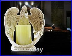9? Praying Angel Figurine Wings Angel Flamless LED Candle with 9? Tall Large