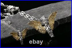 A24 Pendant Angel with Golden Wings Amor Sterling Silver 925