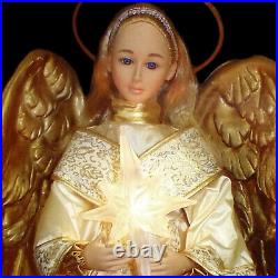 ANIMATED CHRISTMAS ANGEL & STAR / ANIMATED GOLDEN WINGS / NEW in BOX / XL SIZE
