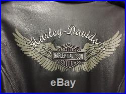 AUTHENTIC HARLEY DAVIDSON Women Leather Riding Jacket Angel Wings Size Large