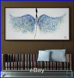 Abstract painting 67 Large original oil painting of Angel wings, Textured paint