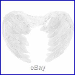 Adult Large Feathered Fancy Dress Angel Fairy Cherub Wings White