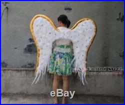 Adult Nice White Feather Angel Wings Cosplay Props Wedding Fairy Wings