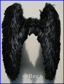 Adults XL Wingspan Costume Feather Angel Wings Dark Fairy Maleficent Demon Party
