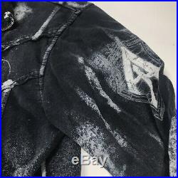 Affliction Full Zip Sweatshirt Jacket Mens Size L Live Fast Cross & Angel Wings