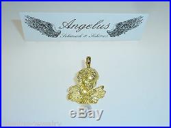 Alraune, Large Angel Head with Wings & SWZ Pearl, 925 Silver Gold Plated