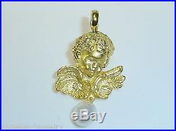 Alraune, Large Angel Head with Wings & SWZ Pearl, 925 Silver Gold Plated