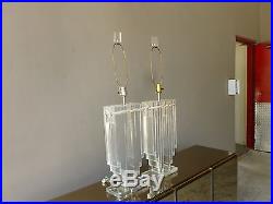 Amazing Large 70's Graduated Horizontal Stacked Angel Wing Lucite Lamps P