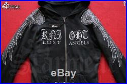 Amiri Angel Wings Wax Coat Punk Rocker Hoodie Biker Jacket M/L Jaded By Knight