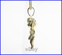 Angel Pave Wings Pendant Charm Large 3x2 18k Y Gold pl. 925 Silver Mens Heavy