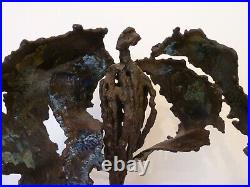 Angel Statue Modern Giacometti Style Abstract Metal Sculpture Enamel Wings 28