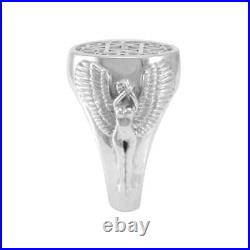 Angel Talisman Occult Large 925 Sterling Silver Ring by Peter Stone Jewelry