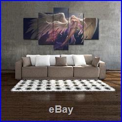 Angel Wall Art Canvas 5 Piece Print Home Decor Girl Wings Warrior Picture Anime