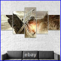 Angel Wing Ancient Statue 5 Piece Canvas Wall Art Print Poster Home Decor