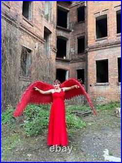 Angel Wing Dance Props Red Costume Phoenix Bird Sexy Gothic Steampunk Large