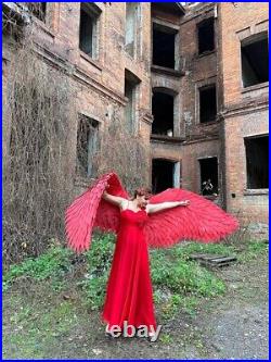 Angel Wing Dance Props Red Costume Phoenix Bird Sexy Gothic Steampunk Large
