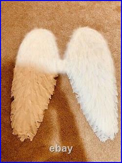 Angel Wings 2 Pair Extra Large Feather Wings Angel And Dark Angel Costume B & W