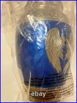 Angel Wings Ashes urn. Blue Cremation urn for Human Ashes Adult Men RESTALL AYW24