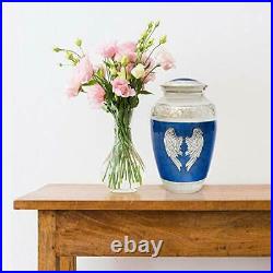 Angel Wings Ashes urn. Blue Cremation urn for Human Ashes Adult Men and Women