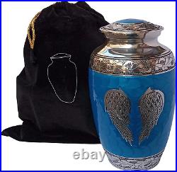 Angel Wings Beautiful Large Adult Cremation Urn for Human Ashes with Velvet Ba