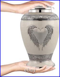 Angel Wings Cremation Urn Handcrafted, Large, Velvet Bag Included