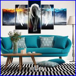 Angel Wings Fire & Ice 5 panel canvas Wall Art Home Decor Poster Picture