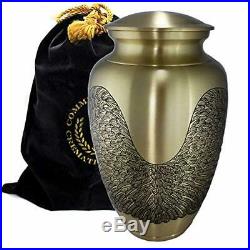Angel Wings Funeral Urn Gold Cremation Urn For Adults Large Brass Urn For Ashes