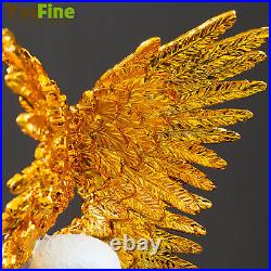 Angel Wings Resin Sculpture The Angel With A Golden Crown Resin Statue For Decor