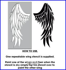 Angel Wings Stencil, Closed, Large Wall Painting stencil, Interior Exterior use