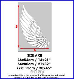 Angel Wings Stencil, Open, Large Wall Painting Stencil, Interior Exterior use