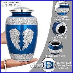 Angel Wings Urn Blue Cremation Urn for Human Ashes Adult Heart Large Urn