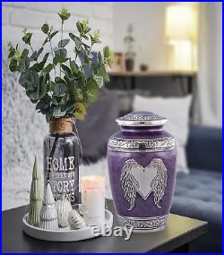 Angel Wings Urn Loving Cremation for Ashes Large, Purple
