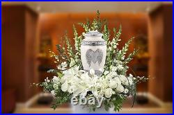 Angel Wings Urn Loving Cremation for Large, Pearl White