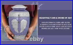 Angel Wings Urn Purple Cremation Urn for Human Ashes Adult Heart Large Urn