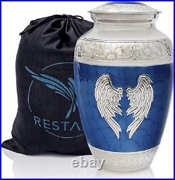 Angel Wings Urns for Adult Male. Blue Cremation Urns for Human Ashes Adult Femal