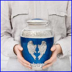 Angel Wings Urns for Adult Male. Blue Cremation Urns for Human Ashes Adult Femal