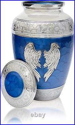 Angel Wings Urns for Adult Male. Blue Cremation Urns for Human Ashes Adult Femal