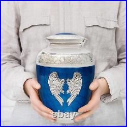 Angel Wings Urns for Adult Male. Blue Cremation urns for Human Ashes Adult Fe