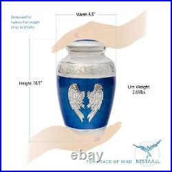 Angel Wings Urns for Adult Male. Blue Cremation urns for Human Ashes Adult Fe