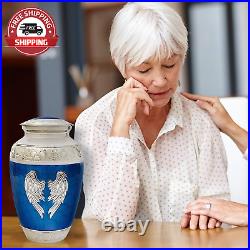 Angel Wings Urns for Ashes Adult Male. Blue Cremation Urns for Human Ashes Adult