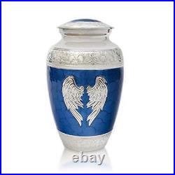 Angel Wings Urns for Ashes Adult Male. Blue Cremation urns for Human Ashes Ad