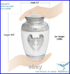 Angel Wings Urns for Ashes Adult Male. White Cremation Urns for Human Ashes Adul