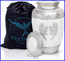 Angel Wings Urns for Ashes Adult Male. White Cremation urns Large