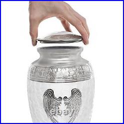 Angel Wings Urns for Ashes Adult Male. White Cremation urns for Human Ashes Adul