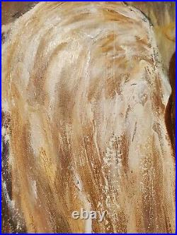 Angel original art abstract wings dress painting spiritual Large 24x36