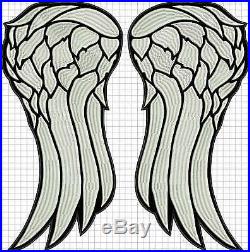 Angel wings LARGE embroidered back patch. Dead 40cm 16 FULL embroidery! Walking
