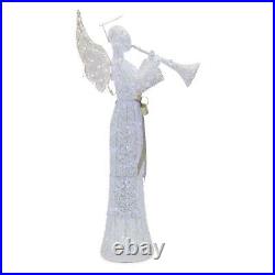 Angel with Neon Wings Crystal LED Outdoor Christmas Decor 60 Height Metal Frame