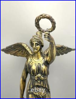 Antique Ancient Bronze Greek Goddess Winged Victory Angel Statue Sculpture USSR